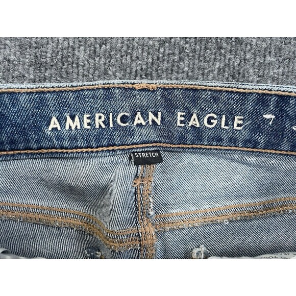 American Eagle Jeans Womens 0 Long Blue Tom Girl Stretch Light Wash Tag - Picture 6 of 11
